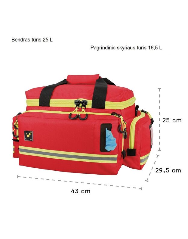 Skubios pagalbos krepšys su spalvotais dėkliukais MIC-M+PRAXIS
