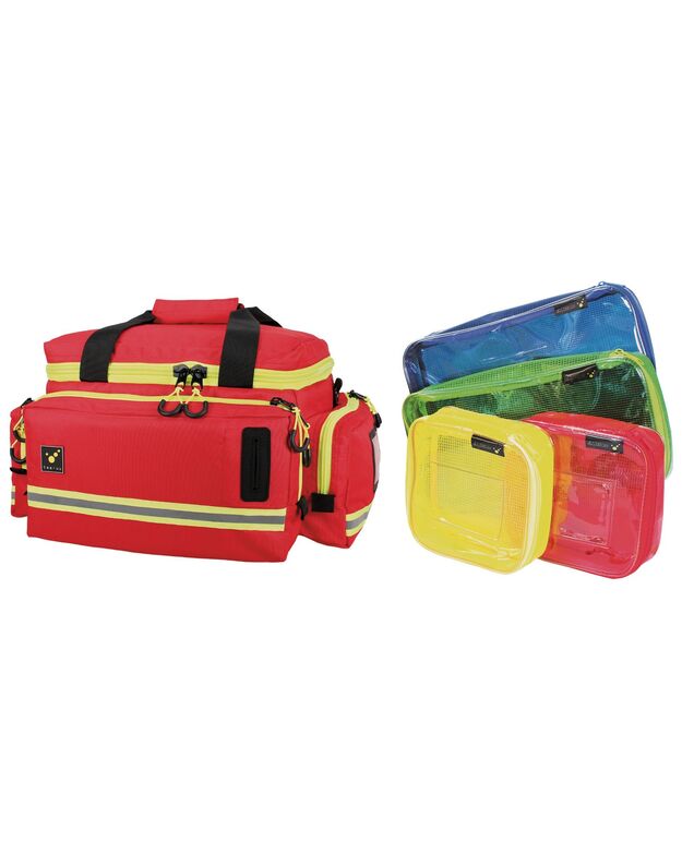 Skubios pagalbos krepšys su spalvotais dėkliukais MIC-M+PRAXIS